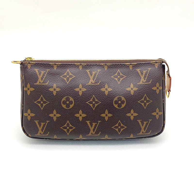 LOUIS VUITTON 路易威登 中古99新LV路易威登大麻将经典老花腋下包手提单肩包棕