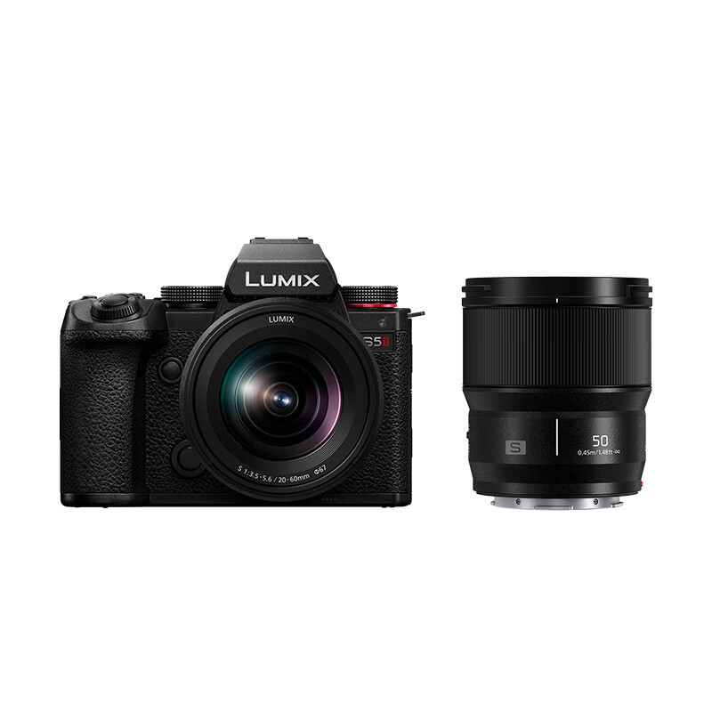 Panasonic 松下 S5M2 全画幅 微单相机 黑色 20-60mm F3.5-5.6 50mm F1.8 双头套机 11104元