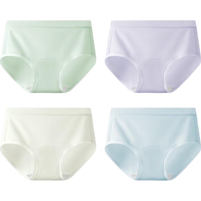 YOUKESHU A类婴儿棉女士内裤女纯棉7A抗菌加长裆高弹透气精梳棉女生三角裤 【