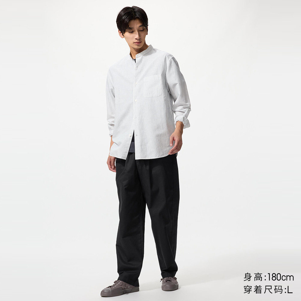 移动端：优衣库男装麻混纺舒适九分裤/休闲裤宽松版型26春夏新款482258 199元