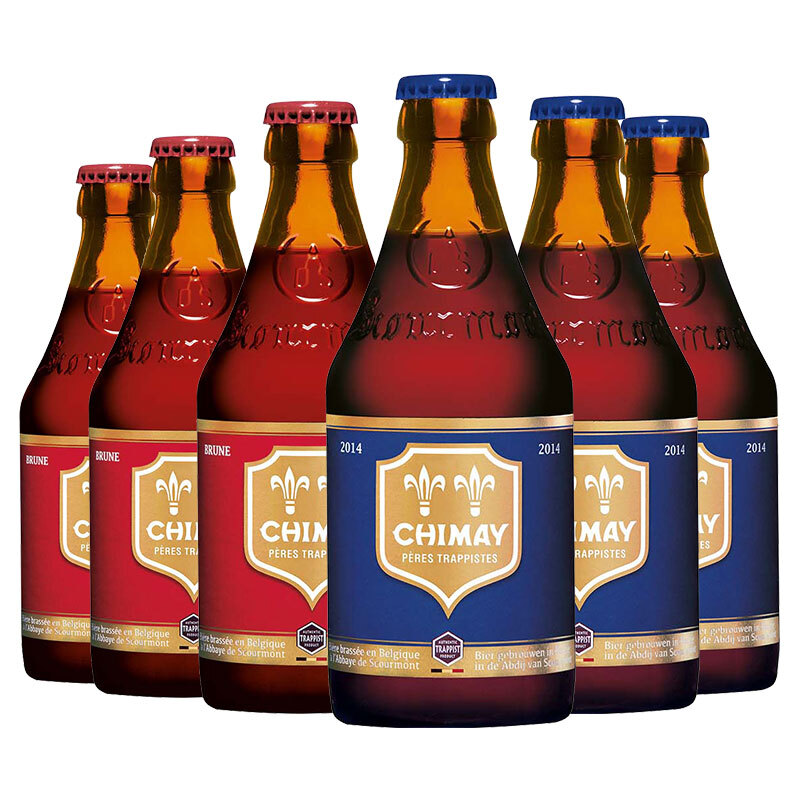 CHIMAY 智美 红帽/蓝帽啤酒组合装 330ml*6瓶 69.34元