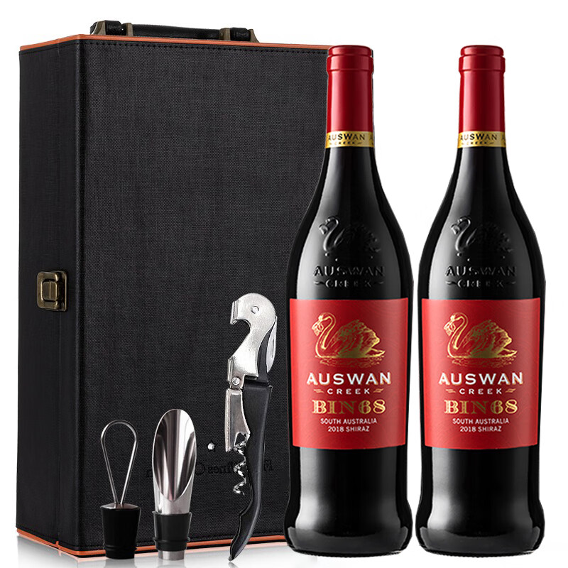 AUSWAN CREEK 天鹅庄 红酒 西拉 干红葡萄酒 750ML*2瓶 BIN68经典礼盒装 128元（需用