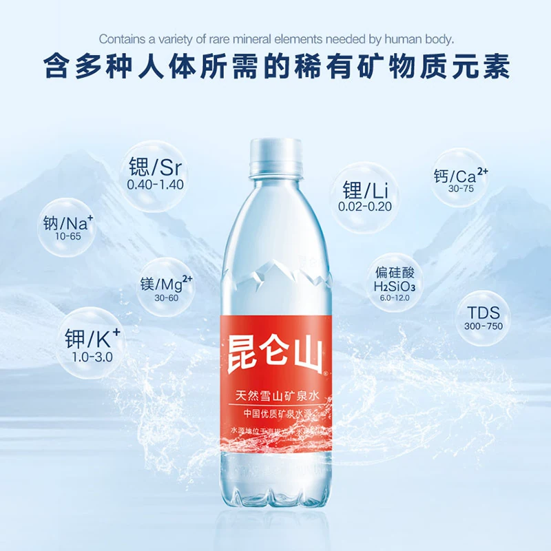 昆仑山 雪山矿泉水500ml*18瓶/5箱弱碱性商务会客聚会 166.05元 - 86线报