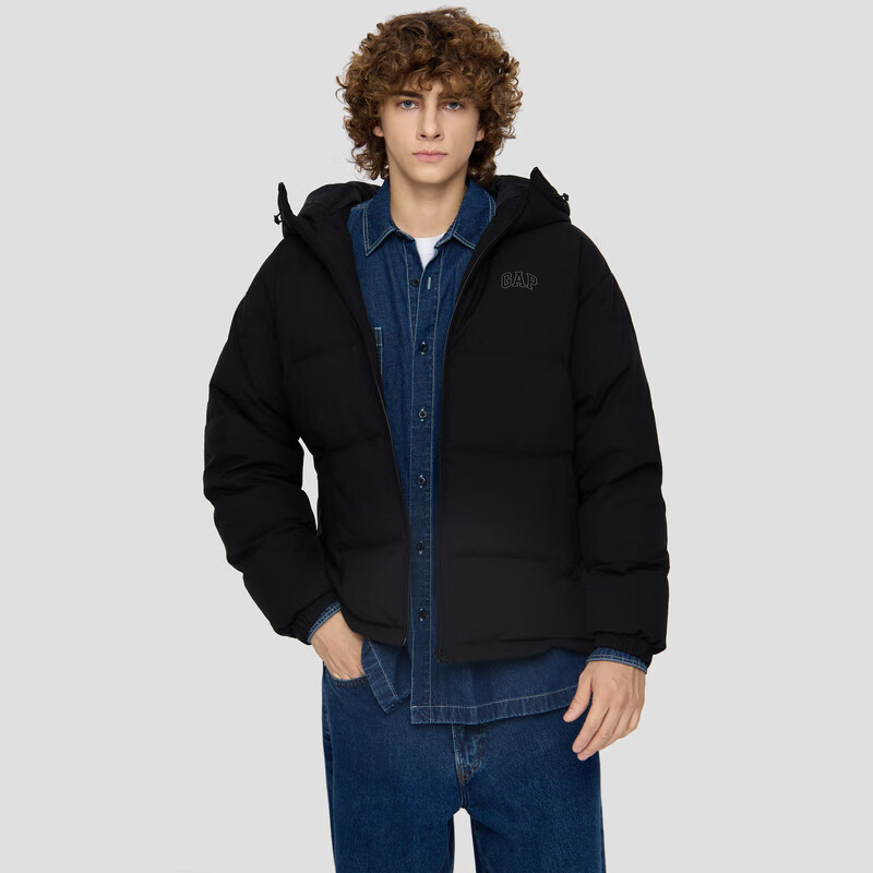 GAP 男装连帽泡芙羽绒服 214元