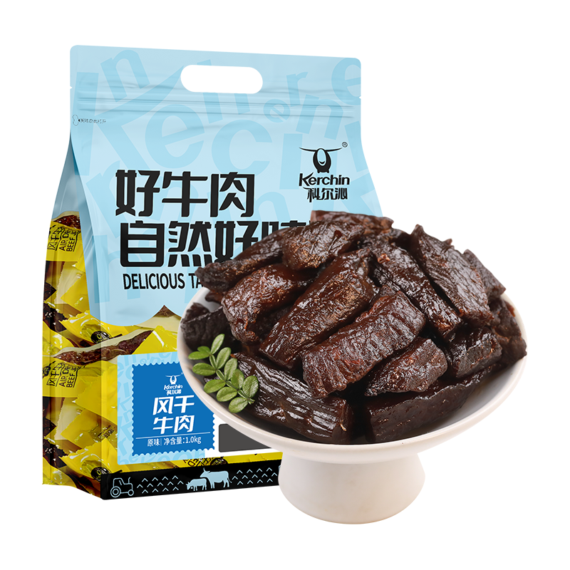 PLUS会员：科尔沁 风干牛肉干 原味 1000g 131.23元