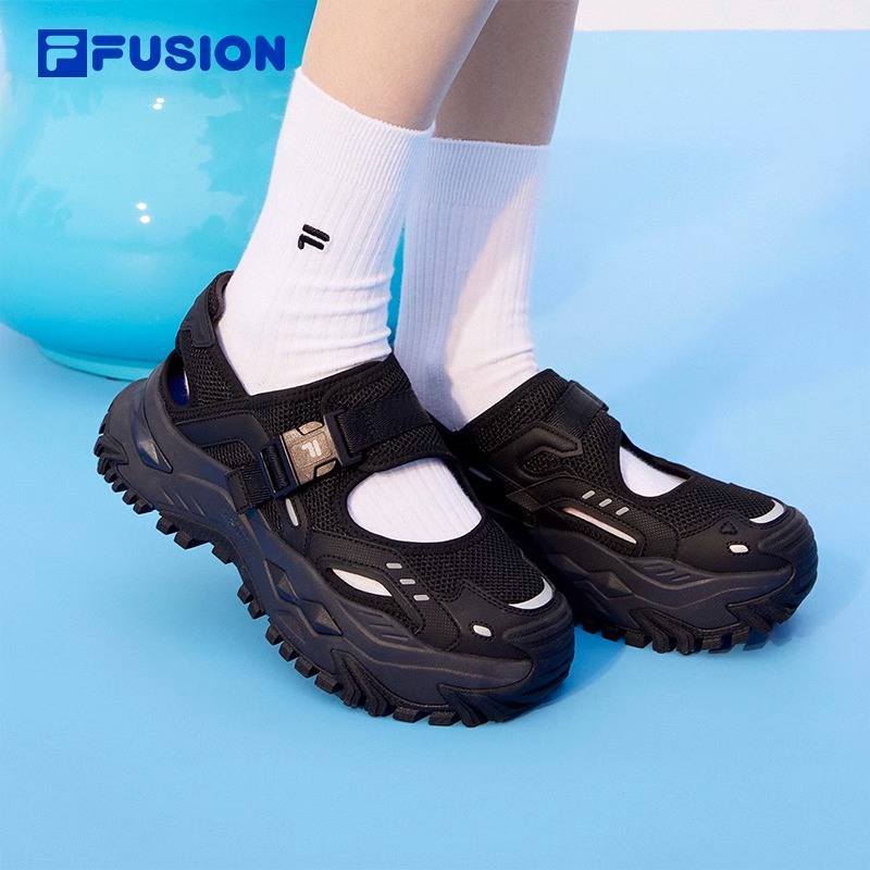 fila 斐乐 fusion斐乐女鞋硬糖老爹凉鞋2024夏季新款休闲厚底鞋运动鞋