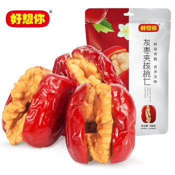 好想你 红枣好想你灰枣夹核桃仁108g 4.36元（需用券）