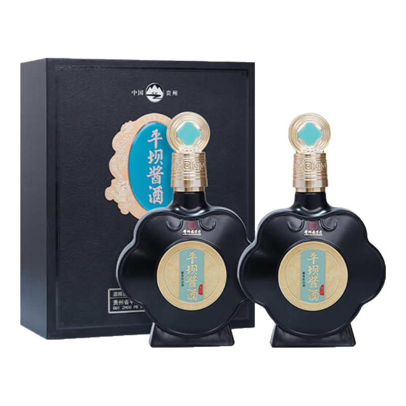 平坝窖酒黑钻 平坝酱酒53度酱香型白酒 53度 500mL 2瓶 159元