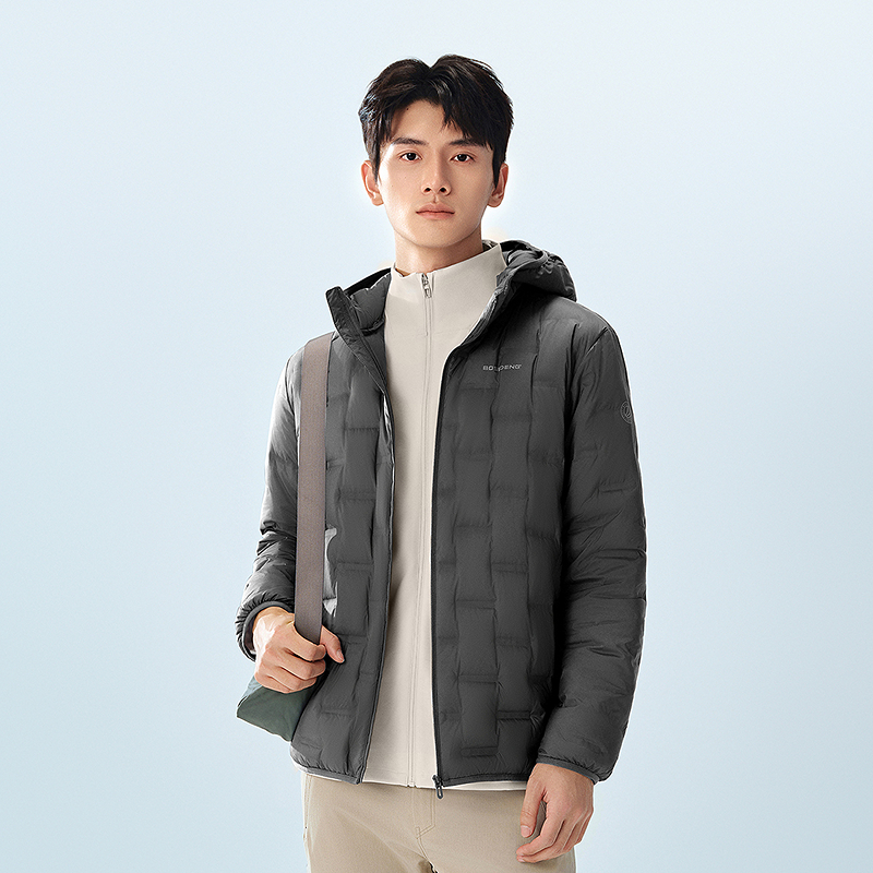 BOSIDENG 波司登 25男士连帽外套保暖轻薄羽绒服不跑绒简约 529元（需用券）