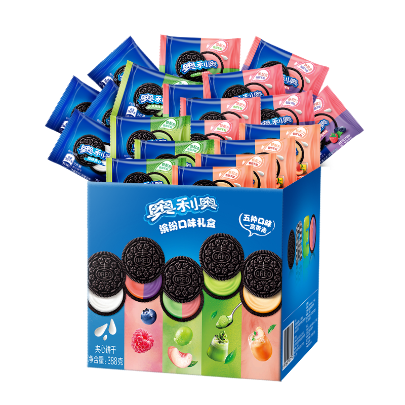 OREO 奧利奧 夾心餅干共20包 五口味混合裝 388g ￥16.05
