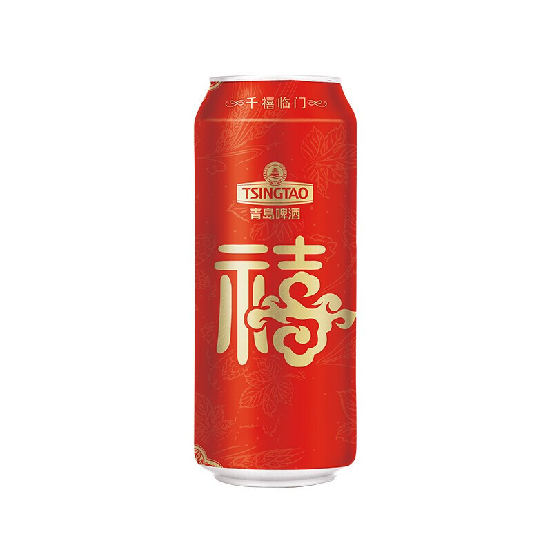 TSINGTAO 青岛啤酒 喜庆 福禧罐500ml*12听 整箱装 假期出 50.8元