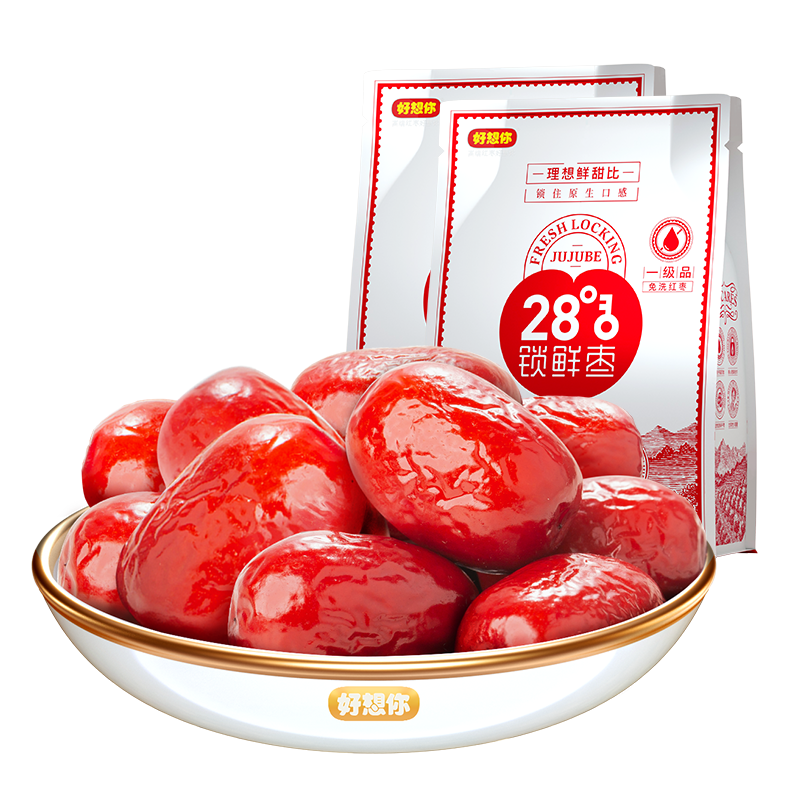 88VIP：好想你 一级锁鲜枣 1000g 500g*2袋 18.32元（需买2件，需用券）