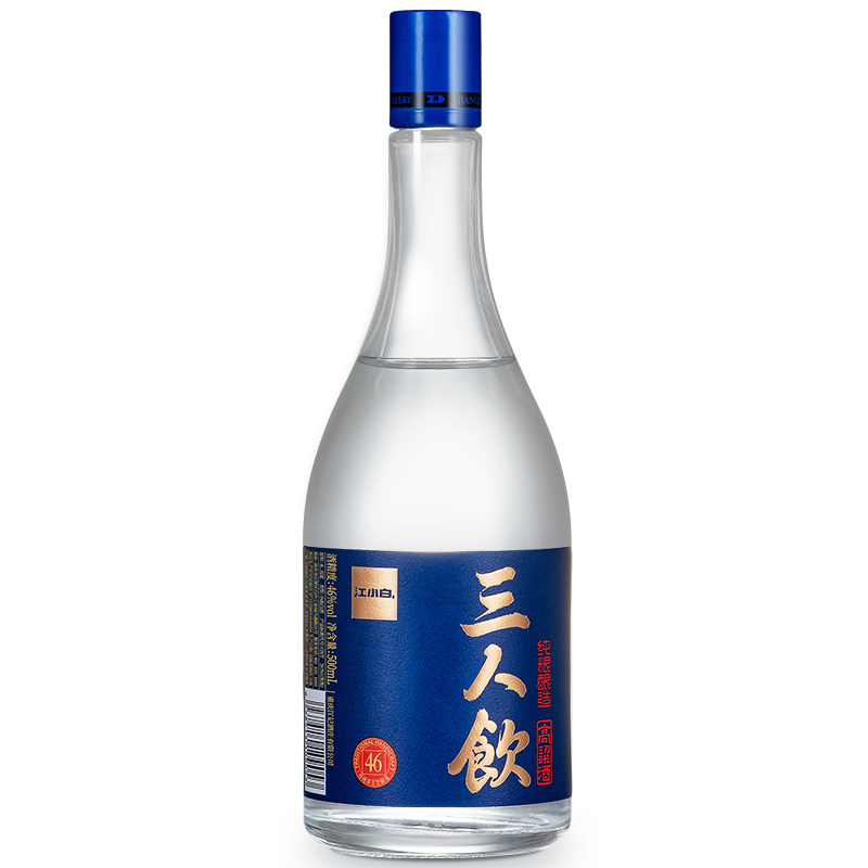 江小白 三人饮 清香白酒 46度 500mL 单瓶 口粮酒粮食酒 14.7元