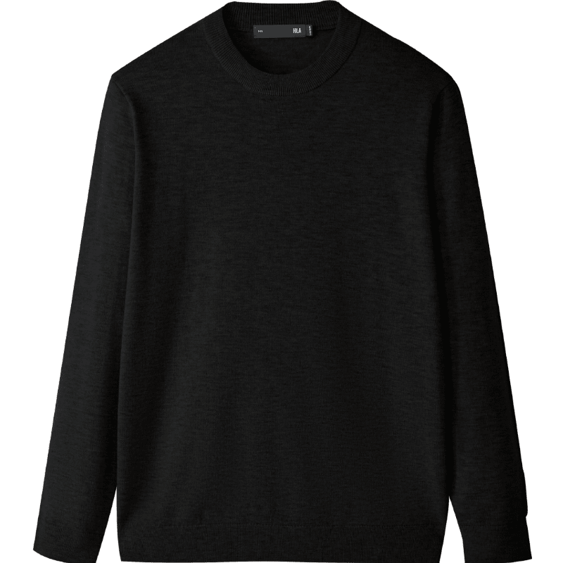 海澜之家 长袖针织衫男 轻商务纯羊毛保暖大码毛衣 冬季男 黑色 F9 XL 180/96 