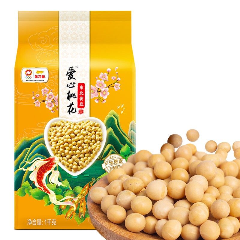 金龙鱼 爱心桃花 东北黄豆 1kg 5.63元（需用券）