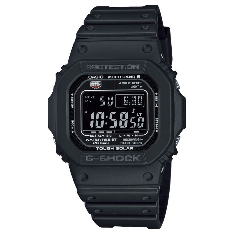 再降价、PLUS会员：卡西欧 G-SHOCK GW-M5610U-1BDR 太阳能防水防震腕表 541.5元，限