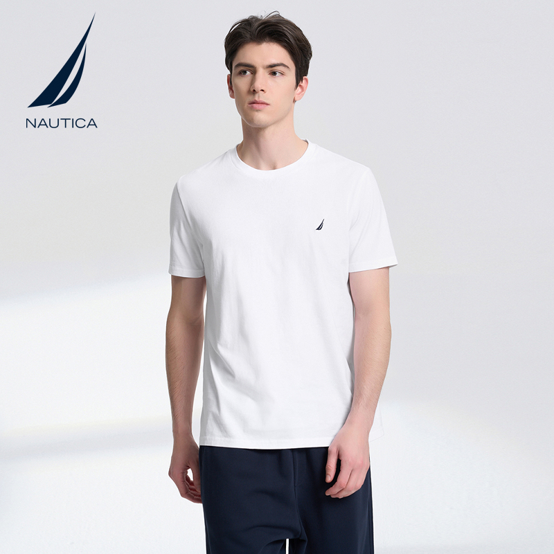 NAUTICA 男装夏季透气休闲商务风舒适全棉短袖T恤TO3101 265.2元