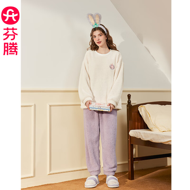 FENTENG 芬腾 男女款秋冬羊羔绒家居服套装 97.96元（需用券）