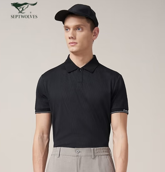 Septwolves 七匹狼 男士含桑蚕丝珠地短袖POLO衫 多色 ¥79.05