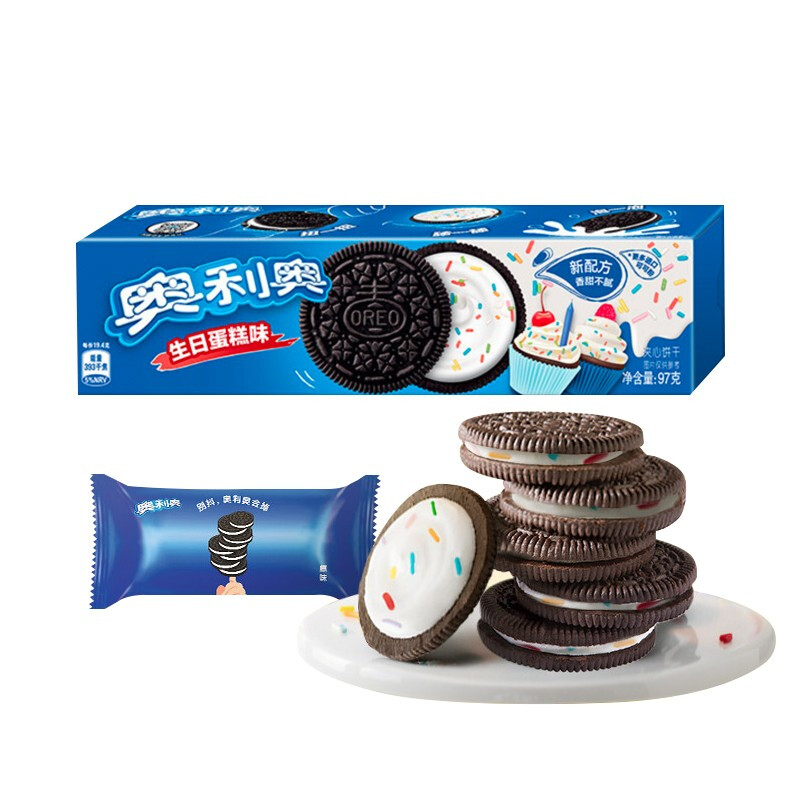 OREO 奥利奥 夹心饼干 生日蛋糕味 97g 6.9元