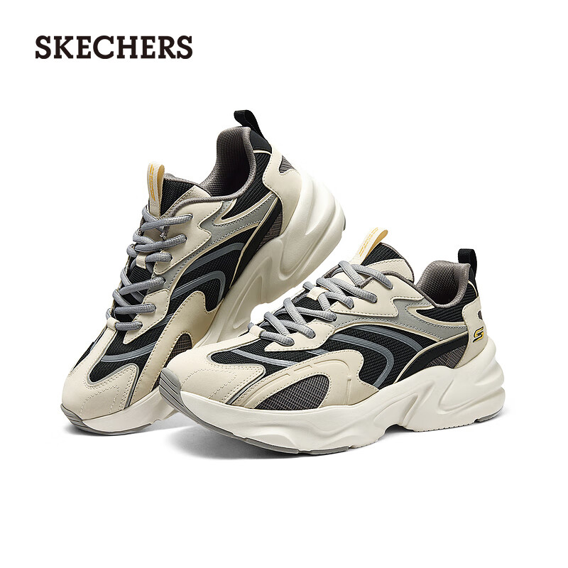 Plus会员 概率券：斯凯奇（SKECHERS）男女运动鞋老爹鞋轻质吸震舒适熊猫鞋 17