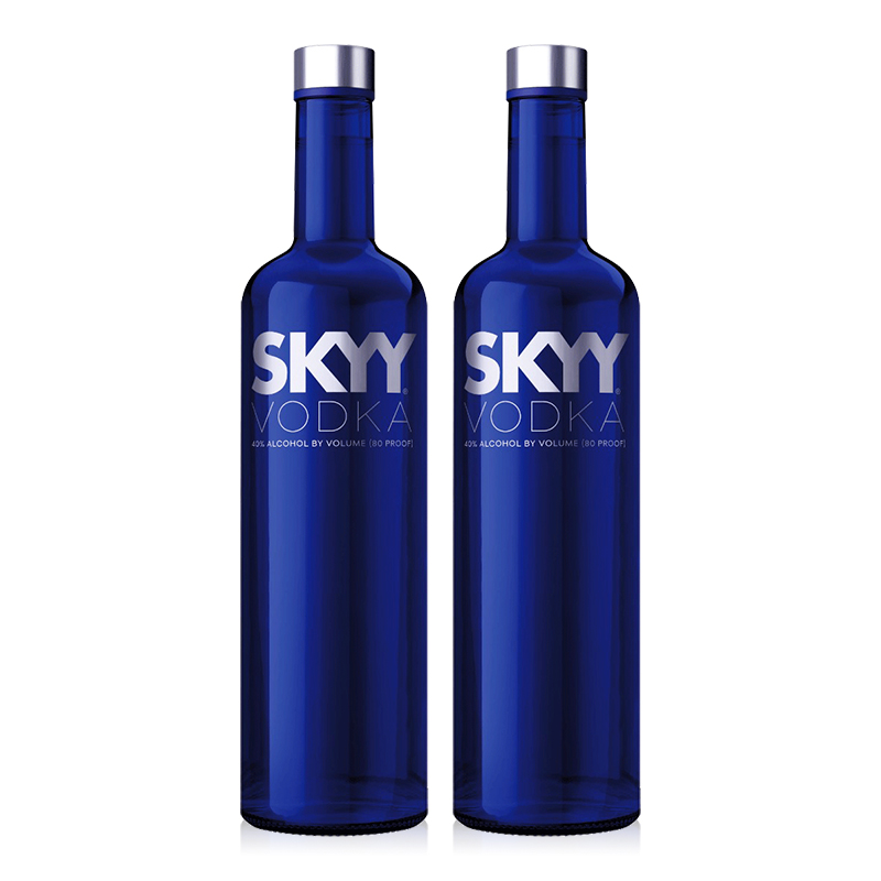 SKYY 深蓝 伏特加原味 原装进口洋酒鸡尾酒基酒 750ML*2瓶组套装 76.82元（需用