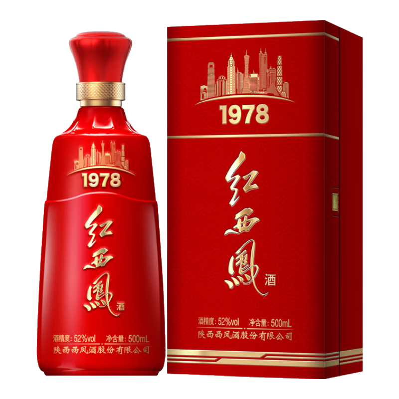 PLUS会员、京东百亿补贴：西凤酒 红西凤1978 凤香型白酒52度 500ml 424.71元包邮