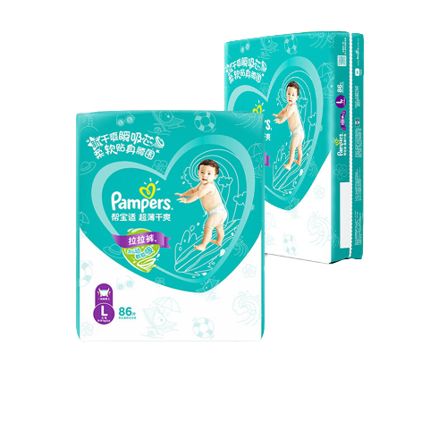 移动端、京东百亿补贴：Pampers 帮宝适 绿帮拉拉裤L172片 尿不湿尿裤成长裤