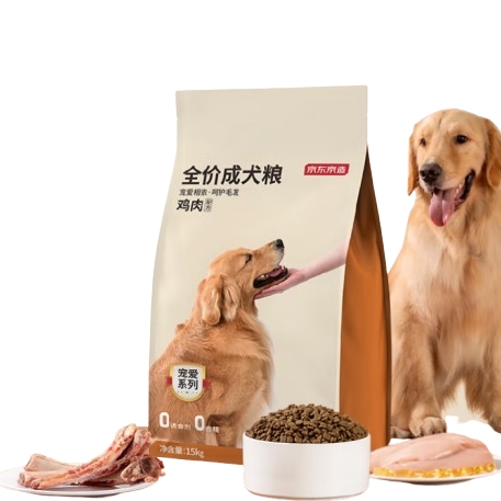 百亿补贴：京东京造 全价成犬狗粮 15kg 143.9元