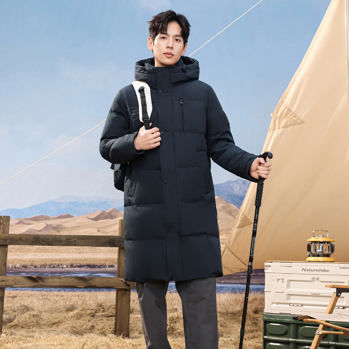 88VIP：雪中飞 2025冬男女连帽长款羽绒服简约袖标时尚加厚大气百搭 191.15元