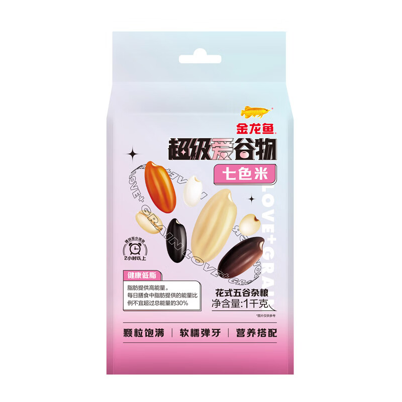 PLUS会员：金龙鱼 超级爱谷物七色糙米1kg+凑单品 7.16元，合主商品5.63元（需