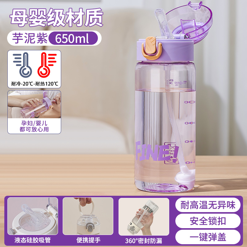 跨界 CROSSOVER 加厚款 无重力球版 吸管杯 550ml 芋泥紫 14.9元（需用券）