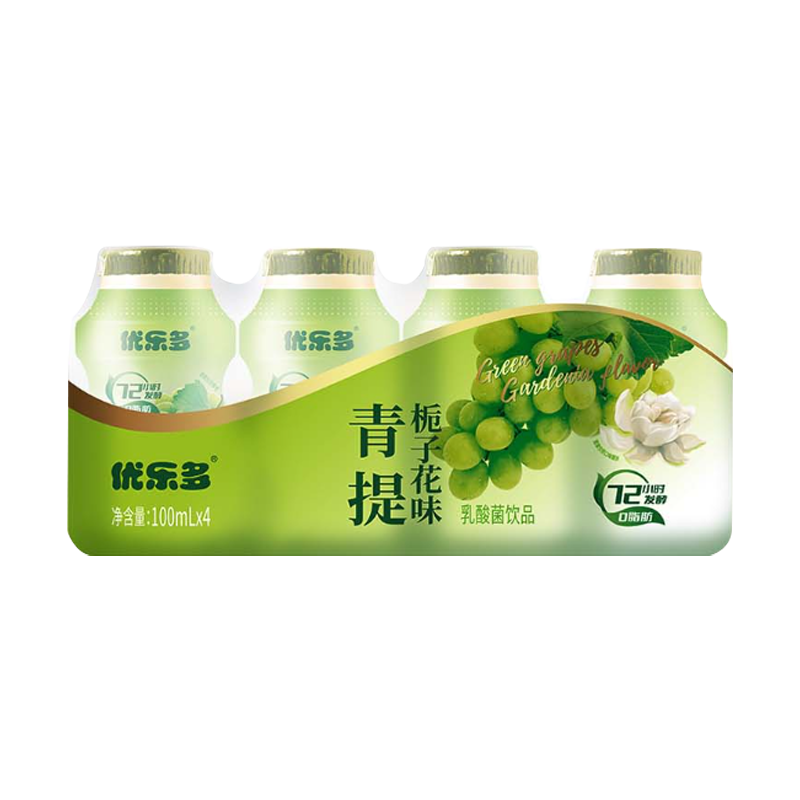 优乐多 乳酸菌饮品青提栀子花味100ml*4瓶 5.61元