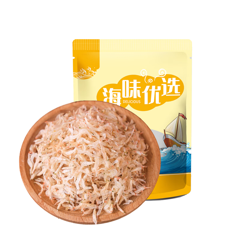 良时海 淡干虾皮 200g 大连纯淡干 婴儿煲粥辅食 4.9元(需领券)