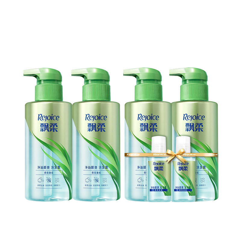 rejoice 飘柔 无硅油洗护套装300ml*4瓶 旅行装50g*2瓶 78元(需用券)