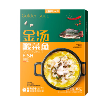 GUOLIAN 国联 金汤酸菜鱼400g 去骨罗非鱼片 配料包 加热即食方便菜 生鲜 19.67