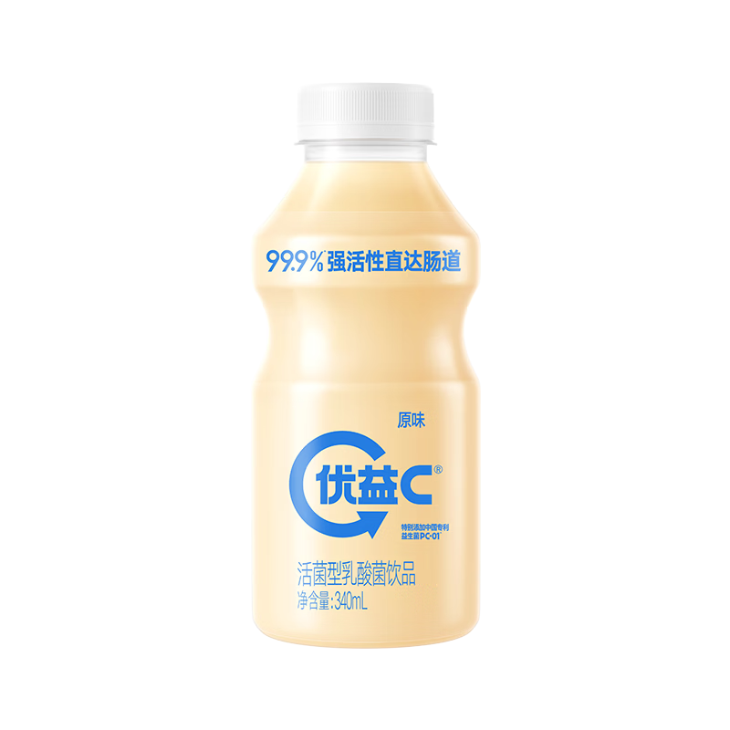 蒙牛 优益C 活菌型活性益生菌乳酸菌饮料 原味 340ml*4瓶 2.8元/瓶， 11.2元/件
