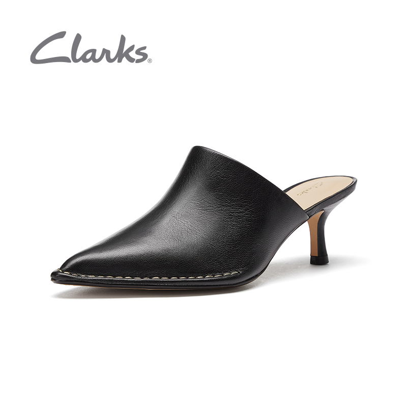 Clarks 其乐 女鞋秋季时尚优雅淑女尖头猫跟羊皮舒适单鞋女高跟拖鞋 348.55元