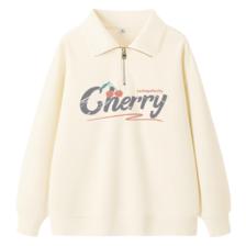 La Chapelle City拉夏贝尔 polo领卫衣女 杏-cherry M 54.9元包邮（需用券）