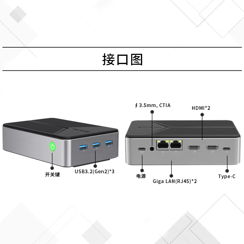 极摩客 GMK G9双系统NAS迷你主机英特尔N150 双2.5G网口家庭 12G+0（含Ubuntu系统) 1