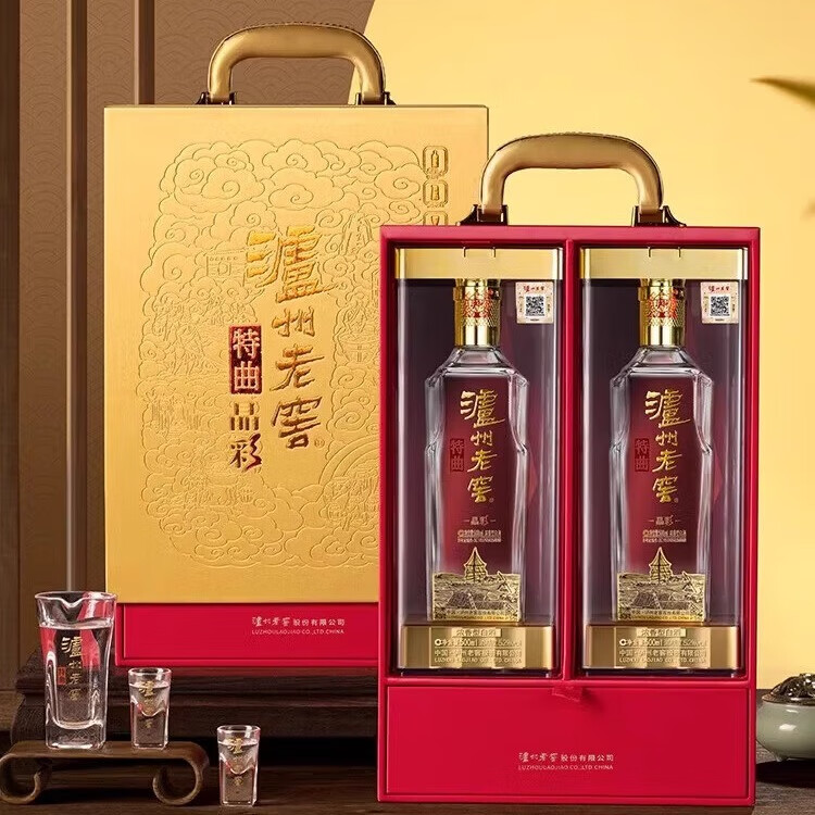 LUZHOULAOJIAO 泸州老窖 特曲 晶彩 52﹪vol 浓香型白酒 500ml*2瓶 礼盒装 436元