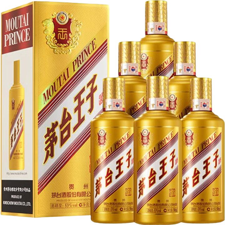 茅台 金王子 酱香型白酒 53° 500ml 6瓶装 923.99元
