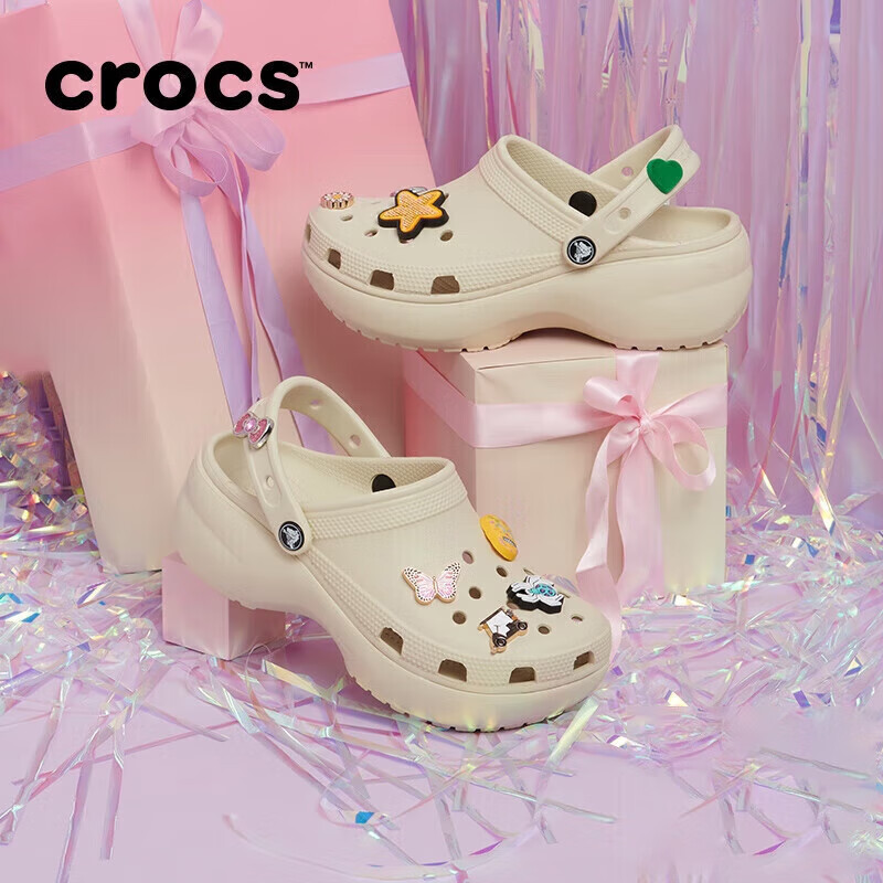 crocs 卡骆驰 云朵女鞋洞洞鞋厚底凉鞋沙滩鞋包头拖鞋 206750-2Y2 W7 W7/37-38码 369