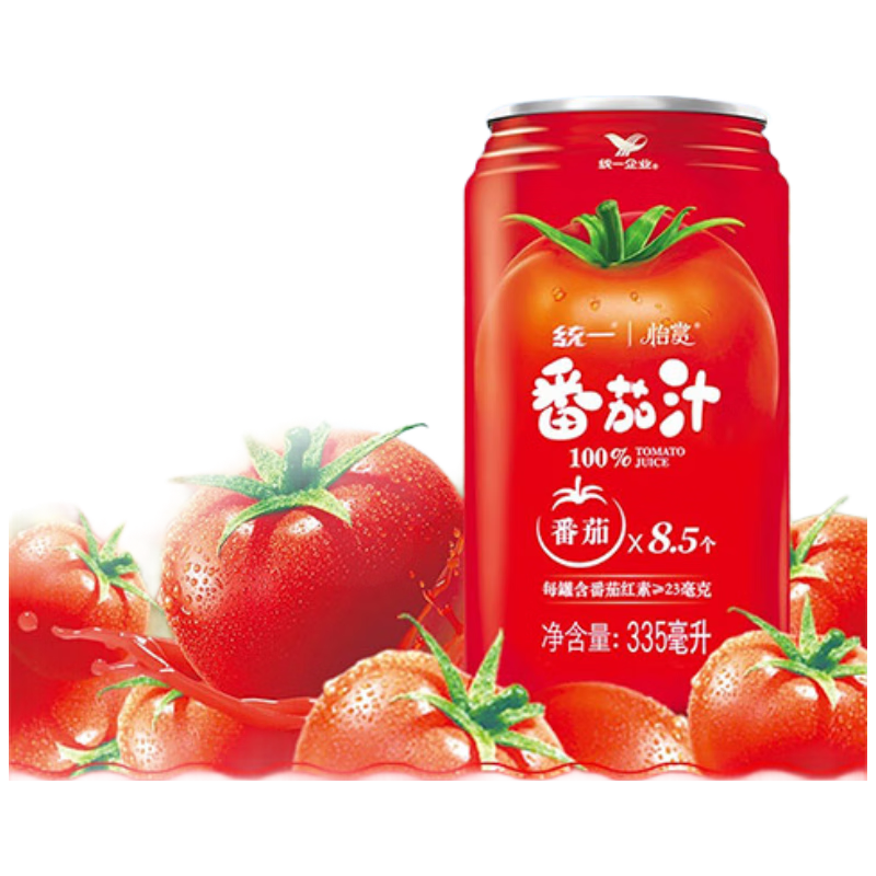 统一 番茄大红罐100%番茄汁浓缩还原335ml*24罐 26.35元（需用券）