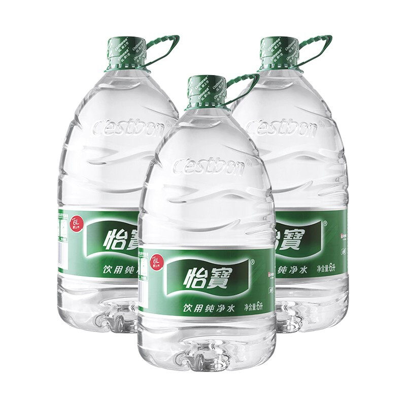 怡宝 饮用水 纯净水 6L*3桶 21.2元（需买2件，需用券）