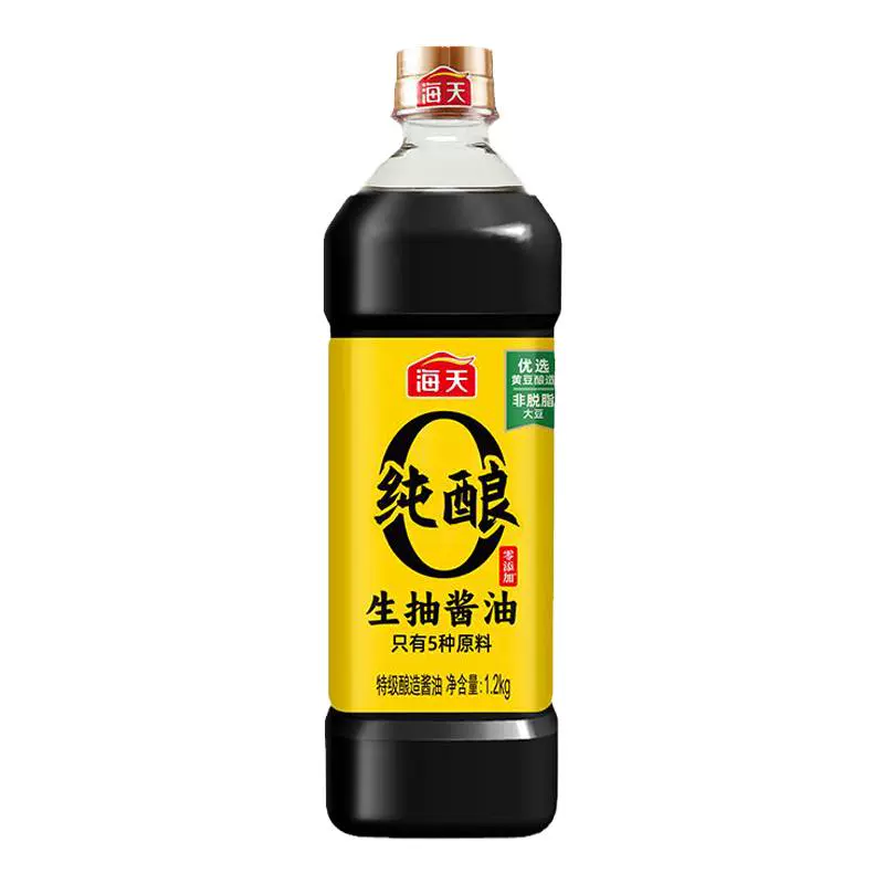 海天 酱油0添加纯酿生抽 1.2kg ￥6.9