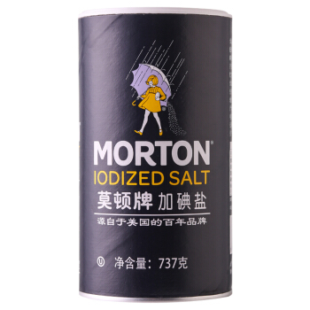 MODUN 莫顿 MORTON）盐 加碘盐 食盐 737g 10.8元