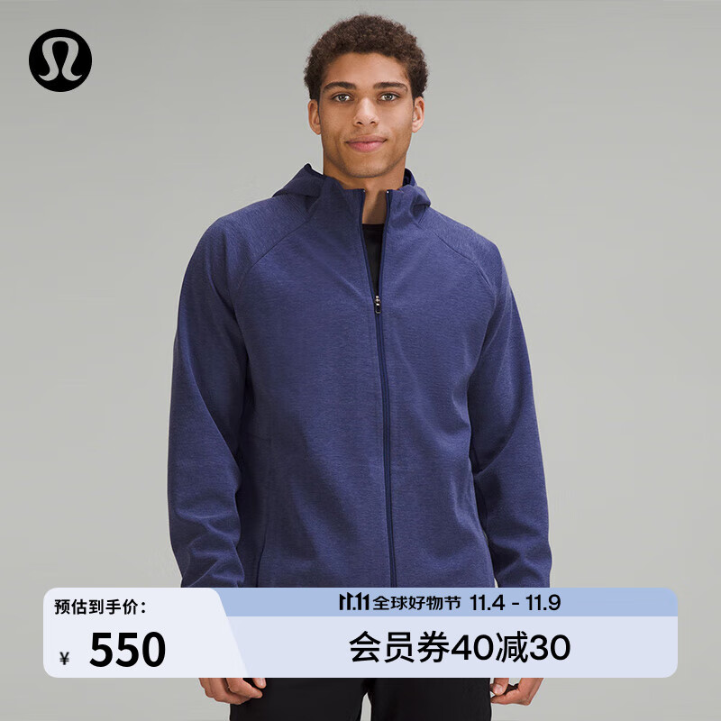 lululemon GridLiner 男士抓绒拉链连帽衫 LM3CZ4S 杂色夜海色 S ￥550