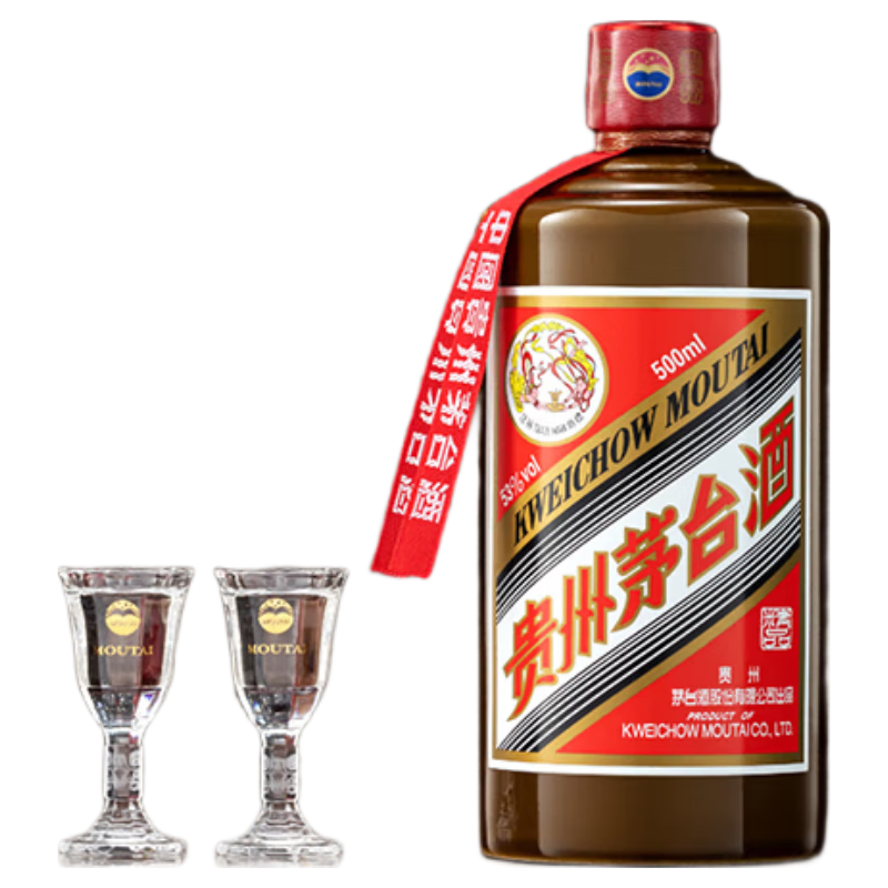 移动端、京东百亿补贴：茅台 2025年 精品 酱香型白酒 53度 500ml 单瓶/带杯 233