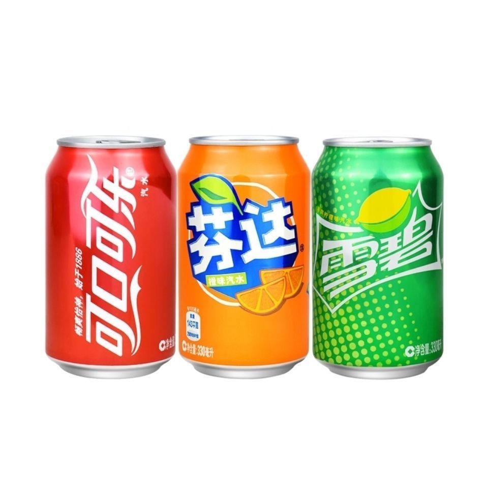 Coca-Cola 可口可乐 雪碧/芬达橙330ml*24罐装可乐胖罐碳酸饮料整箱正品包邮 23.9